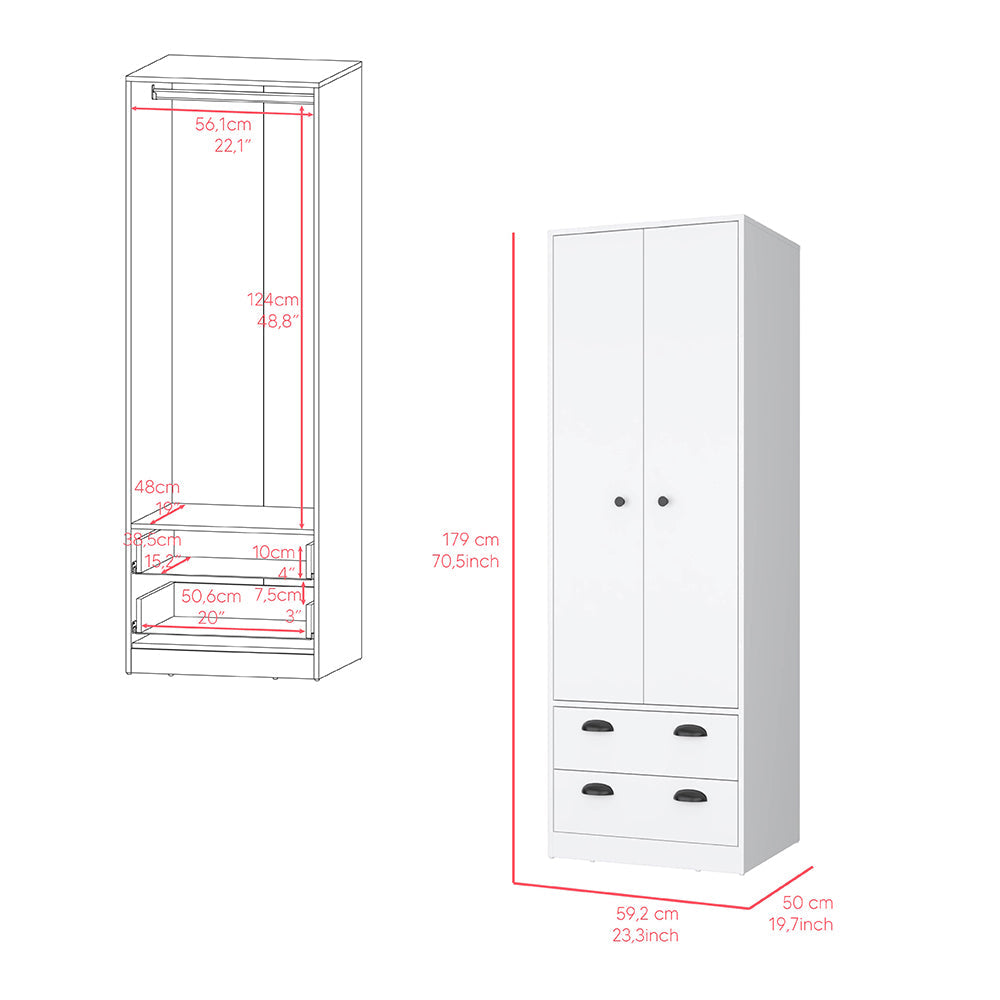 Armoire Hobbs, White Finish