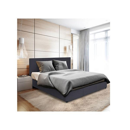 Milano Luxury Gas Lift Bed Frame Base And Headboard Charcoal