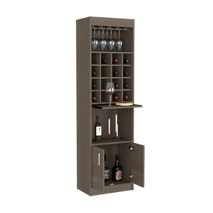 Bar cabinet Modoc, One Extendable Shelf, Sixteen Wine Cubbies, One