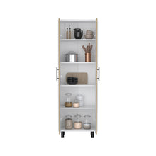 Load image into Gallery viewer, Bowie 2 Piece Kitchen Set, Kitchen Island + Pantry Cabinet, White /
