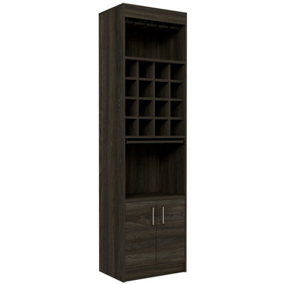 Bar cabinet Modoc, One Extendable Shelf, Sixteen Wine Cubbies, One