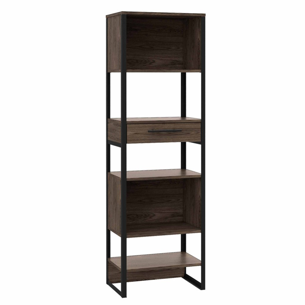 Bookcase Manhattan, Double Door, Dark Walnut Finish