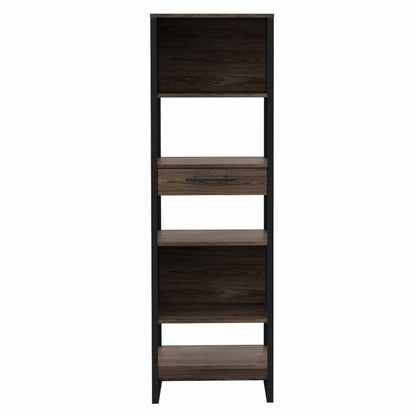 Bookcase Manhattan, Double Door, Dark Walnut Finish