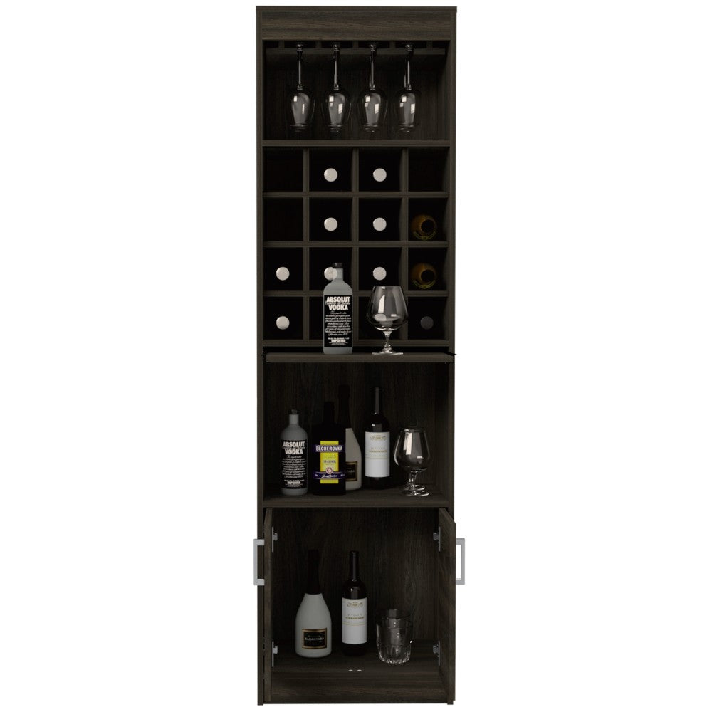 Bar cabinet Modoc, One Extendable Shelf, Sixteen Wine Cubbies, One