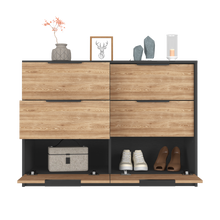 Load image into Gallery viewer, 4 Drawer Double Dresser Maryland, Metal Handle, Black Wengue / Pine | Furniture
