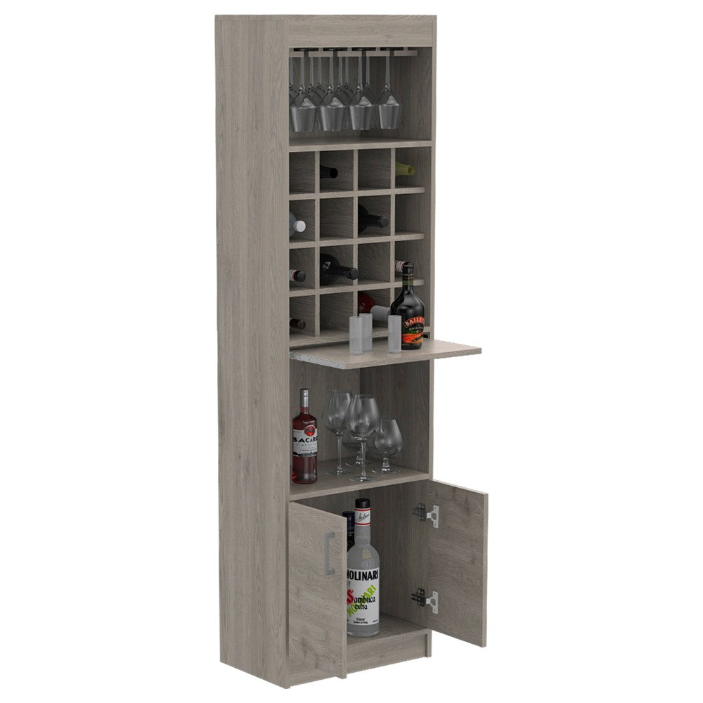 Bar cabinet Modoc, One Extendable Shelf, Sixteen Wine Cubbies, One