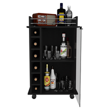 Load image into Gallery viewer, Bar Cart Baltimore, Two Tier Cabinet With Glass Door, Six Wine
