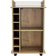 Load image into Gallery viewer, Bar Cart Baltimore, Two Tier Cabinet With Glass Door, Six Wine
