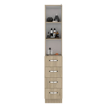 Load image into Gallery viewer, Linen Cabinet Epic, Three Shelves, Four Drawers, Light Pine / White
