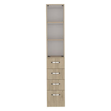 Load image into Gallery viewer, Linen Cabinet Epic, Three Shelves, Four Drawers, Light Pine / White
