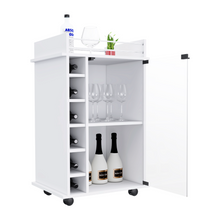 Load image into Gallery viewer, Bar Cart Baltimore, Six Wine Cubbies, Glass Door, Four Caster, Two
