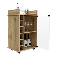 Load image into Gallery viewer, Bar Cart Baltimore, Two Tier Cabinet With Glass Door, Six Wine
