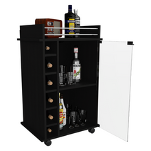 Load image into Gallery viewer, Bar Cart Baltimore, Two Tier Cabinet With Glass Door, Six Wine
