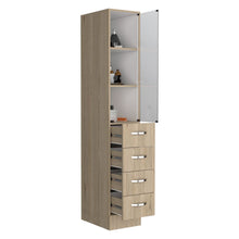 Load image into Gallery viewer, Linen Cabinet Epic, Three Shelves, Four Drawers, Light Pine / White
