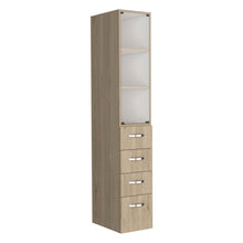 Load image into Gallery viewer, Linen Cabinet Epic, Three Shelves, Four Drawers, Light Pine / White
