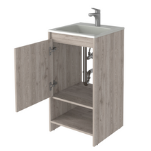 Load image into Gallery viewer, Bathroom Vanity Poket, Single Door Cabinet, Two Shelves, Light Gray
