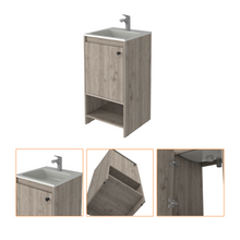 Load image into Gallery viewer, Bathroom Vanity Poket, Single Door Cabinet, Two Shelves, Light Gray
