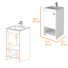 Load image into Gallery viewer, Bathroom Vanity Poket, Single Door Cabinet, Two Shelves, White Finish
