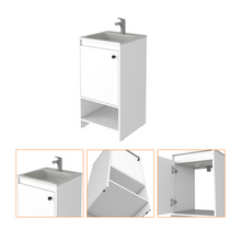 Load image into Gallery viewer, Bathroom Vanity Poket, Single Door Cabinet, Two Shelves, White Finish
