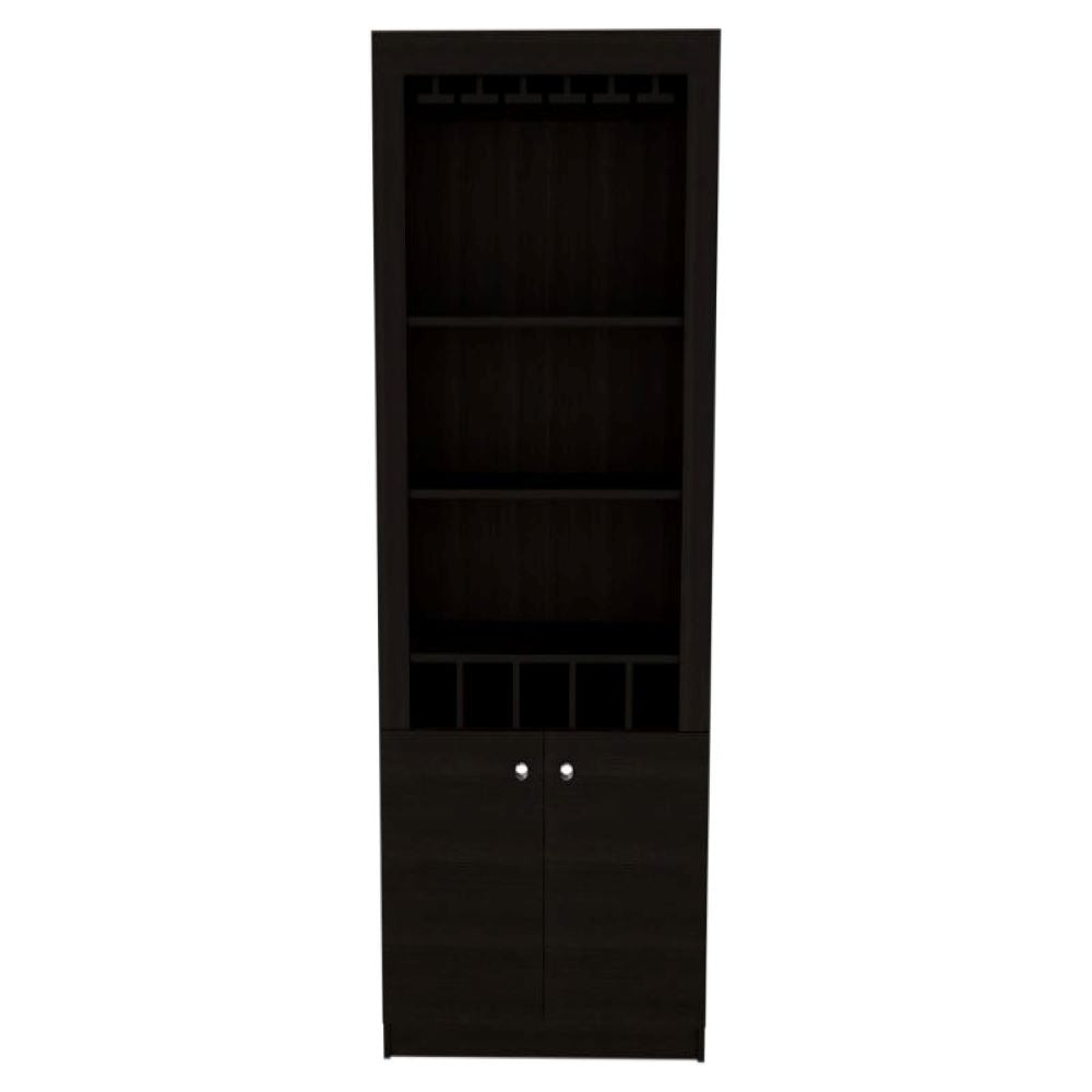 Bar Cabinet Margarita, Five Wine Cubbies, Black Wengue Finish