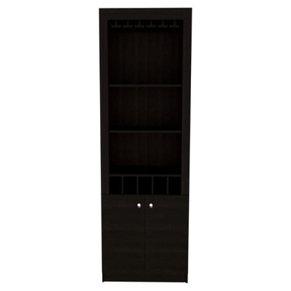 Bar Cabinet Margarita, Five Wine Cubbies, Black Wengue Finish