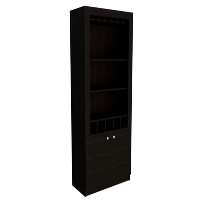 Bar Cabinet Margarita, Five Wine Cubbies, Black Wengue Finish