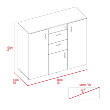 Load image into Gallery viewer, Double Door Cabinet Dresser Quizz, Two Drawers, Single Cabinet, Rod,
