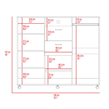 Load image into Gallery viewer, Double Door Cabinet Dresser Quizz, Two Drawers, Single Cabinet, Rod,
