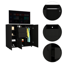 Load image into Gallery viewer, Double Door Cabinet Dresser Quizz, Two Drawers, Single Cabinet, Rod,
