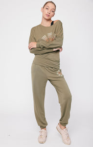 Atlanta Karma Graphic Viscose Blend Sweatpants