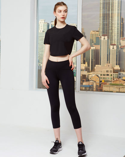 Atlanta Echo Laser Cut Mesh Crop Tee