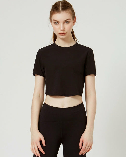 Atlanta Echo Laser Cut Mesh Crop Tee