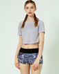 Atlanta Echo Laser Cut Mesh Crop Tee