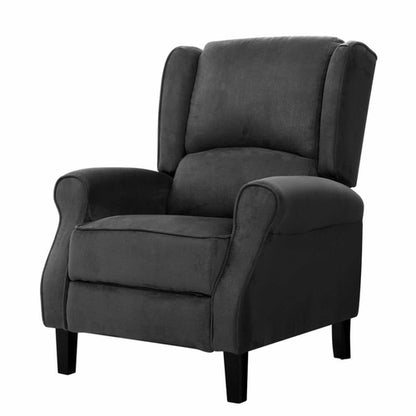 Artiss Recliner Chair Adjustable Sofa Lounge Soft Suede Armchair Couch