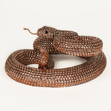 Load image into Gallery viewer, Bronze Coiled Rattlesnake Figurine
