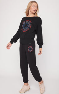 Atlanta Karma Graphic Viscose Blend Sweatpants