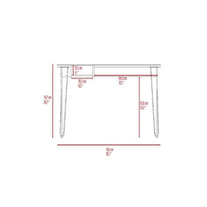 Desk Rolo140, One Shelf, Four Legs, Mahogany Finish