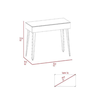 120 Drawer Desk Rolo, Four Legs, One Drawer, Mahogany Finish | Furniture