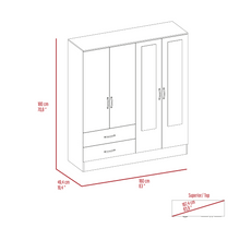 Load image into Gallery viewer, Armoire Ron, Double Door Cabinet, Black Wengue/ Light Gray Finish
