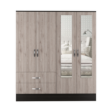 Load image into Gallery viewer, Armoire Ron, Double Door Cabinet, Black Wengue/ Light Gray Finish
