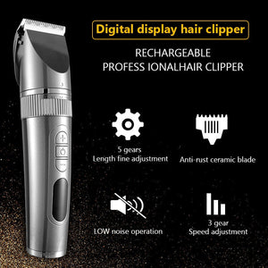 Full Body Washable Electric Hair Clipper Ceramic Professional Fine