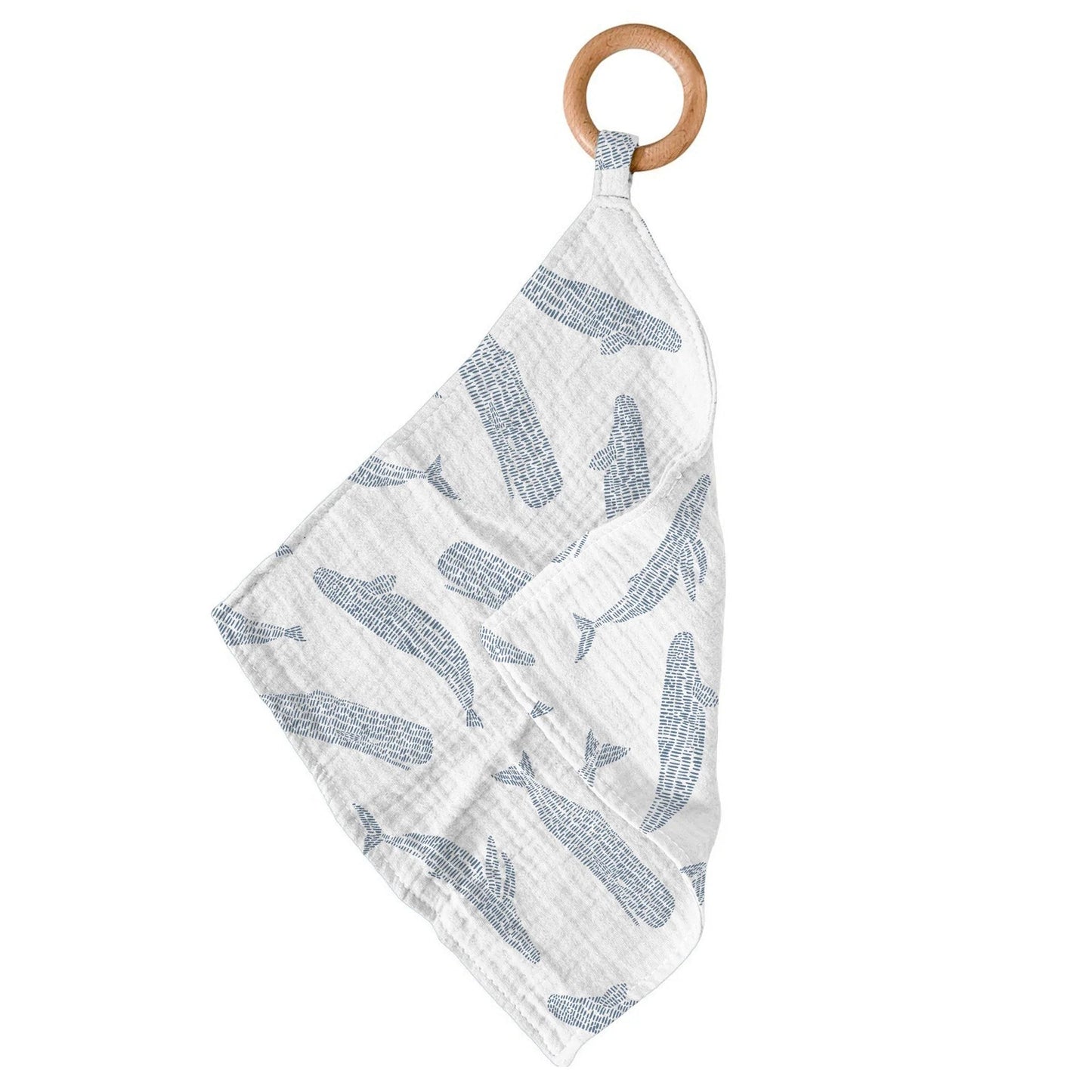 Blue Shadow Whales Bamboo Newcastle Teether | Color You Soul Kids