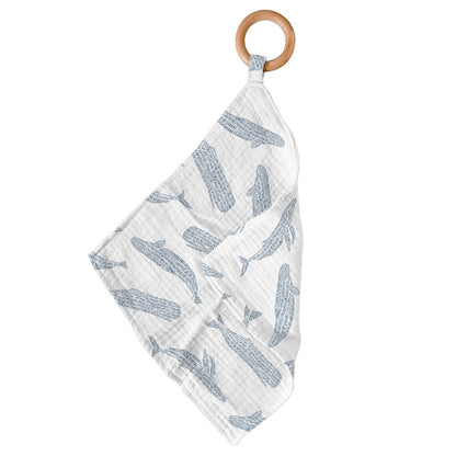 Blue Shadow Whales Bamboo Newcastle Teether | Color You Soul Kids