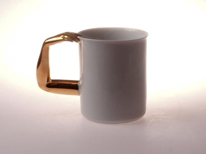 Retro Style Porcelain Cup 'GOLDEN HAND II. l 12oz