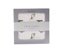 Load image into Gallery viewer, Dino Days Cotton Muslin Crib Sheet
