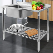 Load image into Gallery viewer, Cefito 100x60cm Commercial Stainless Steel Sink Kitchen Bench
