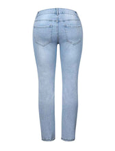 Load image into Gallery viewer, Blue Hight Waist Casual Ripped Stretchy Skinny Pant Jeans
