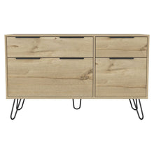 Load image into Gallery viewer, Double Dresser Skyoner, Superior Top, Hairpin Legs, Four Drawers,
