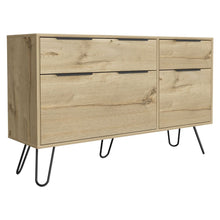 Load image into Gallery viewer, Double Dresser Skyoner, Superior Top, Hairpin Legs, Four Drawers,
