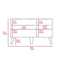 Load image into Gallery viewer, Double Dresser Skyoner, Superior Top, Hairpin Legs, Four Drawers,
